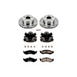 KCOE2119 2-Wheel Set Front Brake Kit With Calipers, Plain Surface 5 Lugs 280 mm Natural Caliper, Ceramic, Z17 OE Replacement, Includes (1) Brake Disc and Pad Kit and (2) Brake Caliper