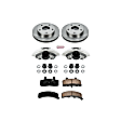 KCOE2126 2-Wheel Set Front Brake Kit With Calipers, Plain Surface 5 Lugs 295 mm Natural Caliper, Ceramic, 4WD, OE Replacement, Includes (1) Brake Disc and Pad Kit and (2) Brake Caliper