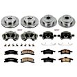 KCOE2150 2-Wheel Set Front and Rear Brake Kit With Calipers, Plain Surface 5 Lugs 305 mm Natural Caliper, Ceramic, Z17 OE Replacement, Includes (2) Brake Disc and Pad Kit and (4) Brake Caliper
