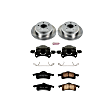 KCOE2151 2-Wheel Set Rear Brake Kit With Calipers, Plain Surface 5 Lugs 305 mm Natural Caliper, Ceramic, Z17 OE Replacement, Includes (1) Brake Disc and Pad Kit and (2) Brake Caliper