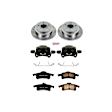 KCOE2151 2-Wheel Set Rear Brake Kit With Calipers, Plain Surface 5 Lugs 305 mm Natural Caliper, Ceramic, Z17 OE Replacement, Includes (1) Brake Disc and Pad Kit and (2) Brake Caliper