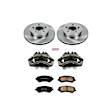 KCOE2160 2-Wheel Set Front Brake Kit With Calipers, Plain Surface 5 Lugs 288 mm Natural Caliper, Ceramic, Z17 OE Replacement, Includes (1) Brake Disc and Pad Kit and (2) Brake Caliper