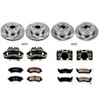 2006 Jeep Liberty - Front and Rear Brake Kit With Calipers, Natural Finish, Plain Surface, 5 Lugs, Front-288 mm/Rear-285 mm, Ceramic, Natural, Z17 OE Replacement