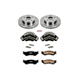 KCOE2165 2-Wheel Set Front Brake Kit With Calipers, Plain Surface 5 Lugs 336 mm Natural Caliper, Ceramic, Z17 OE Replacement, Includes (1) Brake Disc and Pad Kit and (2) Brake Caliper