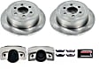 KCOE2192 Rear Brake Kit With Calipers, Plain Surface 6 Lugs 312 mm Natural Caliper, Ceramic, Z17 OE Replacement