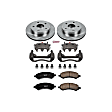 KCOE2193 2-Wheel Set Front Brake Kit With Calipers, Plain Surface 5 Lugs 312 mm Natural Caliper, Ceramic, Z17 OE Replacement, Includes (1) Brake Disc and Pad Kit and (2) Brake Caliper