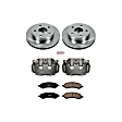 KCOE2193A 2-Wheel Set Front Brake Kit With Calipers, Plain Surface 5 Lugs 312 mm Natural Caliper, Ceramic, Z17 OE Replacement, Includes (1) Brake Disc and Pad Kit and (2) Brake Caliper