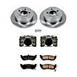 KCOE2197 2-Wheel Set Rear Brake Kit With Calipers, Plain Surface 5 Lugs 285 mm Natural Caliper, Ceramic, OE Replacement, Includes (1) Brake Disc and Pad Kit and (2) Brake Caliper