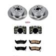 KCOE2197 2-Wheel Set Rear Brake Kit With Calipers, Plain Surface 5 Lugs 285 mm Natural Caliper, Ceramic, OE Replacement, Includes (1) Brake Disc and Pad Kit and (2) Brake Caliper