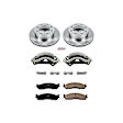 KCOE2203 2-Wheel Set Front Brake Kit With Calipers, Plain Surface 8 Lugs 353 mm Natural Caliper, Ceramic, Z17 OE Replacement, Includes (1) Brake Disc and Pad Kit and (2) Brake Caliper