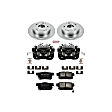 KCOE2270 2-Wheel Set Rear Brake Kit With Calipers, Plain Surface 5 Lugs 259 mm Natural Caliper, Ceramic, Z17 OE Replacement, Includes (1) Brake Disc and Pad Kit and (2) Brake Caliper