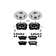 KCOE2270 2-Wheel Set Rear Brake Kit With Calipers, Plain Surface 5 Lugs 259 mm Natural Caliper, Ceramic, Z17 OE Replacement, Includes (1) Brake Disc and Pad Kit and (2) Brake Caliper