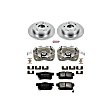 KCOE2270A 2-Wheel Set Rear Brake Kit With Calipers, Plain Surface 5 Lugs 259 mm Natural Caliper, Ceramic, Z17 OE Replacement, Includes (1) Brake Disc and Pad Kit and (2) Brake Caliper
