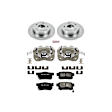 KCOE2270A 2-Wheel Set Rear Brake Kit With Calipers, Plain Surface 5 Lugs 259 mm Natural Caliper, Ceramic, Z17 OE Replacement, Includes (1) Brake Disc and Pad Kit and (2) Brake Caliper