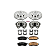 KCOE2282 2-Wheel Set Front Brake Kit With Calipers, Plain Surface 5 Lugs 296 mm Natural Caliper, Ceramic, Z17 OE Replacement, Includes (1) Brake Disc and Pad Kit and (2) Brake Caliper