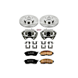 KCOE2282 2-Wheel Set Front Brake Kit With Calipers, Plain Surface 5 Lugs 296 mm Natural Caliper, Ceramic, Z17 OE Replacement, Includes (1) Brake Disc and Pad Kit and (2) Brake Caliper