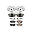 KCOE2292 2-Wheel Set Front Brake Kit With Calipers, Plain Surface 5 Lugs 299.9 mm Natural Caliper, Ceramic, Z17 OE Replacement, Includes (1) Brake Disc and Pad Kit and (2) Brake Caliper