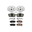 KCOE2292 2-Wheel Set Front Brake Kit With Calipers, Plain Surface 5 Lugs 299.9 mm Natural Caliper, Ceramic, Z17 OE Replacement, Includes (1) Brake Disc and Pad Kit and (2) Brake Caliper