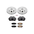 2007 Honda Pilot - Front Brake Kit With Calipers, Natural Finish, Plain Surface, 5 Lugs, 299.9 mm, Ceramic, Natural, Z17 OE Replacement