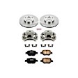 KCOE2313 2-Wheel Set Front Brake Kit With Calipers, Plain Surface 5 Lugs 275 mm Natural Caliper, Ceramic, OE Replacement, Includes (1) Brake Disc and Pad Kit and (2) Brake Caliper