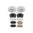 KCOE2316 2-Wheel Set Front Brake Kit With Calipers, Plain Surface 5 Lugs 275 mm Natural Caliper, Ceramic, OE Replacement, Includes (1) Brake Disc and Pad Kit and (2) Brake Caliper