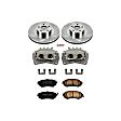 KCOE2373 2-Wheel Set Front Brake Kit With Calipers, Plain Surface 5 Lugs 294 mm Natural Caliper, Ceramic, OE Replacement, Includes (1) Brake Disc and Pad Kit and (2) Brake Caliper