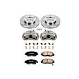 KCOE2384A 2-Wheel Set Front Brake Kit With Calipers, Plain Surface 5 Lugs 261.6 mm Natural Caliper, Ceramic, Z17 OE Replacement, Includes (1) Brake Disc and Pad Kit and (2) Brake Caliper