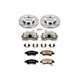 KCOE2386 2-Wheel Set Front Brake Kit With Calipers, Plain Surface 5 Lugs 261.6 mm Natural Caliper, Ceramic, Z17 OE Replacement, Includes (1) Brake Disc and Pad Kit and (2) Brake Caliper