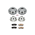 KCOE2405A 2-Wheel Set Rear Brake Kit With Calipers, Plain Surface 6 Lugs 312 mm Natural Caliper, Ceramic, Z17 OE Replacement, Includes (1) Brake Disc and Pad Kit and (2) Brake Caliper