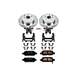 KCOE2427A 2-Wheel Set Rear Brake Kit With Calipers, Plain Surface 5 Lugs 308 mm Natural Caliper, Ceramic, Z17 OE Replacement, Includes (1) Brake Disc and Pad Kit and (2) Brake Caliper