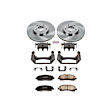 KCOE2429 2-Wheel Set Front Brake Kit With Calipers, Plain Surface 5 Lugs 319.8 mm Natural Caliper, Ceramic, Z17 OE Replacement, Includes (1) Brake Disc and Pad Kit and (2) Brake Caliper
