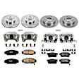 2009 Honda Civic - Front and Rear Brake Kit With Calipers, Natural Finish, Plain Surface, 5 Lugs, Front-300 mm/Rear-259 mm, Ceramic, Natural, Z17 OE Replacement