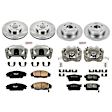 2002 Acura RSX - Front and Rear Brake Kit With Calipers, Natural Finish, Plain Surface, 5 Lugs, Front-300 mm/Rear-259 mm, engdesig: K20A2, Ceramic, Natural, Z17 OE Replacement