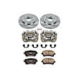 KCOE2442 2-Wheel Set Front Brake Kit With Calipers, Plain Surface 6 Lugs 319.8 mm Natural Caliper, Ceramic, Z17 OE Replacement, Includes (1) Brake Disc and Pad Kit and (2) Brake Caliper