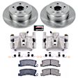 KCOE2564A 2-Wheel Set Rear Brake Kit With Calipers, Plain Surface 5 Lugs 288 mm Natural Caliper, Ceramic, FWD, Z17 OE Replacement, Includes (1) Brake Disc and Pad Kit and (2) Brake Caliper