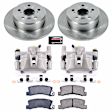 KCOE2564A 2-Wheel Set Rear Brake Kit With Calipers, Plain Surface 5 Lugs 288 mm Natural Caliper, Ceramic, FWD, Z17 OE Replacement, Includes (1) Brake Disc and Pad Kit and (2) Brake Caliper