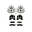 KCOE2578 2-Wheel Set Front Brake Kit With Calipers, Plain Surface 5 Lugs 298 mm Natural Caliper, Ceramic, Z17 OE Replacement, Includes (1) Brake Disc and Pad Kit and (2) Brake Caliper