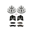KCOE2578 2-Wheel Set Front Brake Kit With Calipers, Plain Surface 5 Lugs 298 mm Natural Caliper, Ceramic, Z17 OE Replacement, Includes (1) Brake Disc and Pad Kit and (2) Brake Caliper