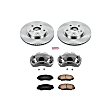KCOE258 2-Wheel Set Front Brake Kit With Calipers, Plain Surface 5 Lugs 275 mm Natural Caliper, Ceramic, Z17 OE Replacement, Includes (1) Brake Disc and Pad Kit and (2) Brake Caliper
