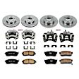 KCOE2704 2-Wheel Set Front and Rear Brake Kit With Calipers, Plain Surface 5 Lugs 277.6 mm Natural Caliper, Ceramic, Z17 OE Replacement, Includes (2) Brake Disc and Pad Kit and (4) Brake Caliper