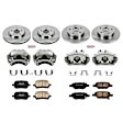 KCOE2731A 2-Wheel Set Front and Rear Brake Kit With Calipers, Plain Surface 5 Lugs 270 mm Natural Caliper, Ceramic, Z17 OE Replacement, Includes (2) Brake Disc and Pad Kit and (4) Brake Caliper