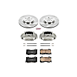 KCOE2915A 2-Wheel Set Front Brake Kit With Calipers, Plain Surface 5 Lugs 355 mm Natural Caliper, Ceramic, Z17 OE Replacement, Includes (1) Brake Disc and Pad Kit and (2) Brake Caliper