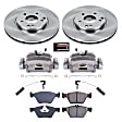 KCOE2926 2-Wheel Set Front Brake Kit With Calipers, Plain Surface 5 Lugs 300 mm Natural Caliper, Ceramic, Z17 OE Replacement, Includes (1) Brake Disc and Pad Kit and (2) Brake Caliper
