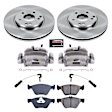KCOE2926 2-Wheel Set Front Brake Kit With Calipers, Plain Surface 5 Lugs 300 mm Natural Caliper, Ceramic, Z17 OE Replacement, Includes (1) Brake Disc and Pad Kit and (2) Brake Caliper