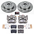 KCOE2977A 2-Wheel Set Rear Brake Kit With Calipers, Plain Surface 5 Lugs 310 mm Natural Caliper, Ceramic, Z17 OE Replacement, Includes (1) Brake Disc and Pad Kit and (2) Brake Caliper