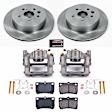 KCOE2977A 2-Wheel Set Rear Brake Kit With Calipers, Plain Surface 5 Lugs 310 mm Natural Caliper, Ceramic, Z17 OE Replacement, Includes (1) Brake Disc and Pad Kit and (2) Brake Caliper