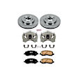 KCOE2992 2-Wheel Set Front Brake Kit With Calipers, Plain Surface 5 Lugs 276 mm Natural Caliper, Ceramic, Z17 OE Replacement, Includes (1) Brake Disc and Pad Kit and (2) Brake Caliper