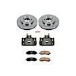 KCOE2992A 2-Wheel Set Front Brake Kit With Calipers, Plain Surface 5 Lugs 276 mm Natural Caliper, Ceramic, Z17 OE Replacement, Includes (1) Brake Disc and Pad Kit and (2) Brake Caliper