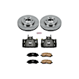 KCOE2992A 2-Wheel Set Front Brake Kit With Calipers, Plain Surface 5 Lugs 276 mm Natural Caliper, Ceramic, Z17 OE Replacement, Includes (1) Brake Disc and Pad Kit and (2) Brake Caliper