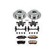 KCOE3033 2-Wheel Set Rear Brake Kit With Calipers, Plain Surface, 5 Lugs, Ceramic, Z17 OE Replacement